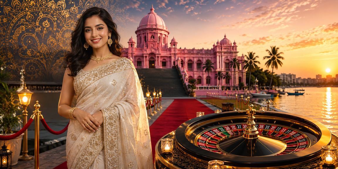 ঢাকায় শাড়ি পরে লাইভ রুলেট গেম খেলছেন একজন খেলোয়াড়