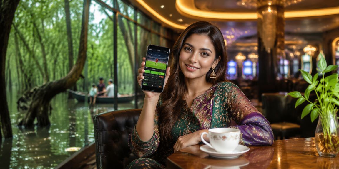 সিলেটে একজন বাংলাদেশি মডেল মোবাইলে 399b ক্যাসিনো লগইন করছেন